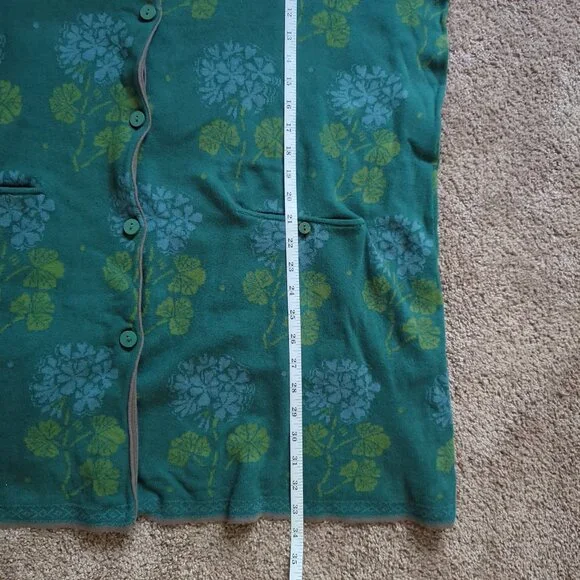 Gudrun Sjoden Marbacka Cardigan Long Sweater Organic Cotton XL Green Blue - Picture 9 of 16